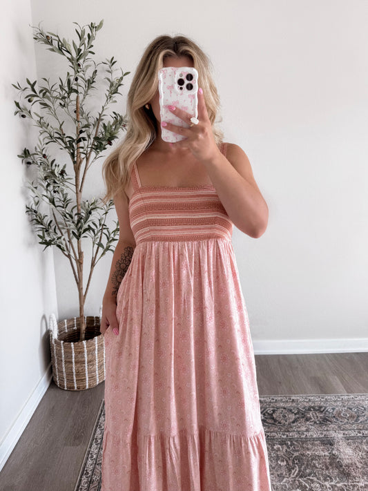 Blooming Border Maxi Dress Final Sale
