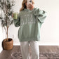 "Matcha" Gingham Oversized Mockneck