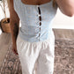 June Gingham Eyelet Top