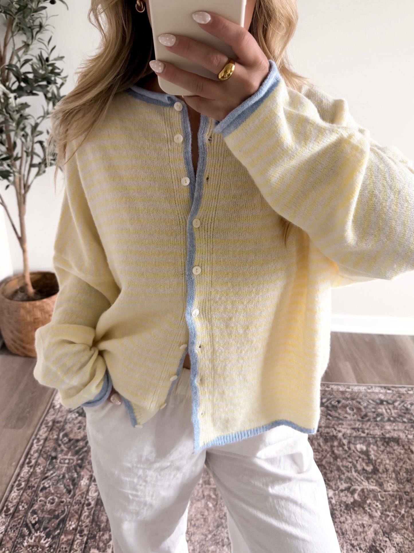 Cozy Club Knit Cardigan / Butter Blue