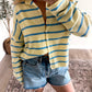 Core Classic Knit Cardigan / Yellow Blue