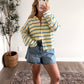 Core Classic Knit Cardigan / Yellow Blue