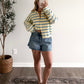 Core Classic Knit Cardigan / Yellow Blue