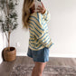 Core Classic Knit Cardigan / Yellow Blue