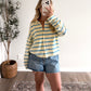 Core Classic Knit Cardigan / Yellow Blue