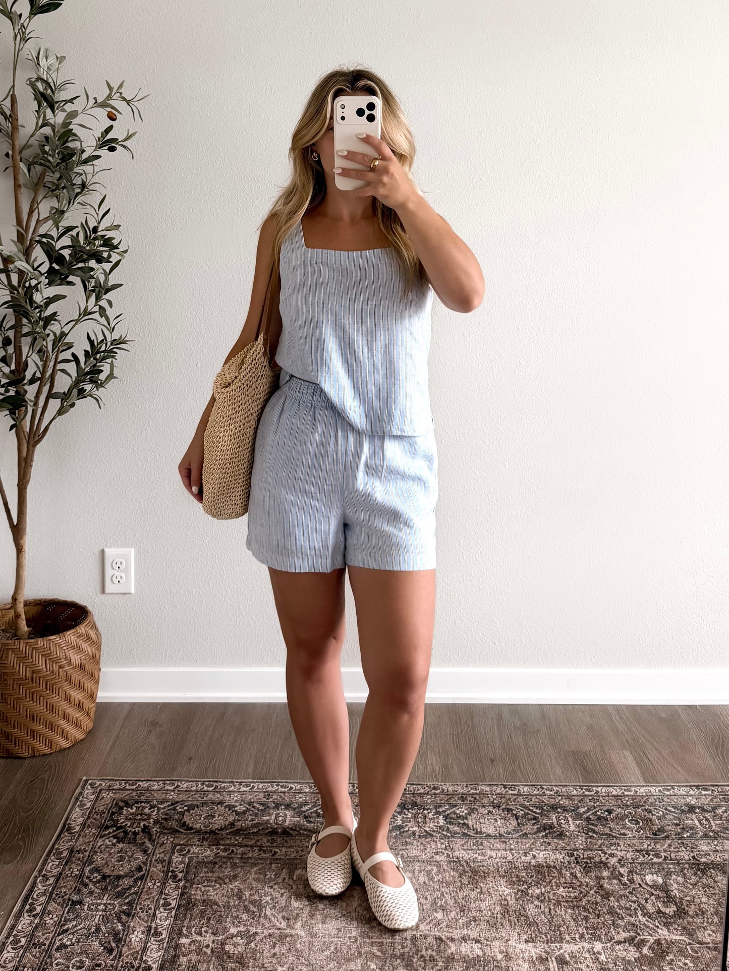 Daylight Striped Linen Short Set