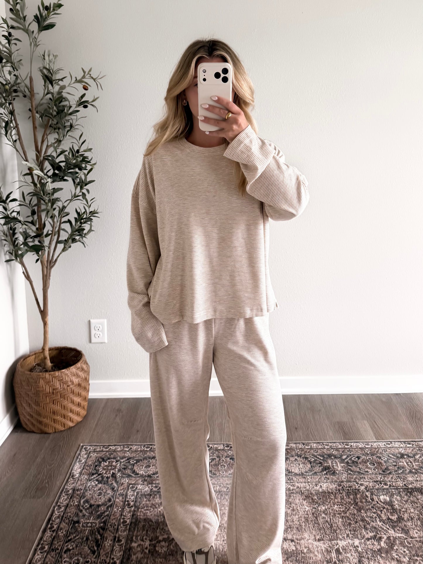 Natural State Stripe Lounge Set
