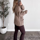 Hearth Cable Knit Cardigan / Lt Mocha