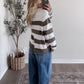 Lowen Striped Knit Sweater / Olive (Restocking Soon)