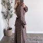 Heritage Vintage Floral Midi Dress / Chestnut Brown