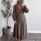 Heritage Vintage Floral Midi Dress / Chestnut Brown