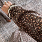 Heritage Vintage Floral Midi Dress / Chestnut Brown