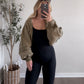 Layered Comfort Shrug / Warm Olive
