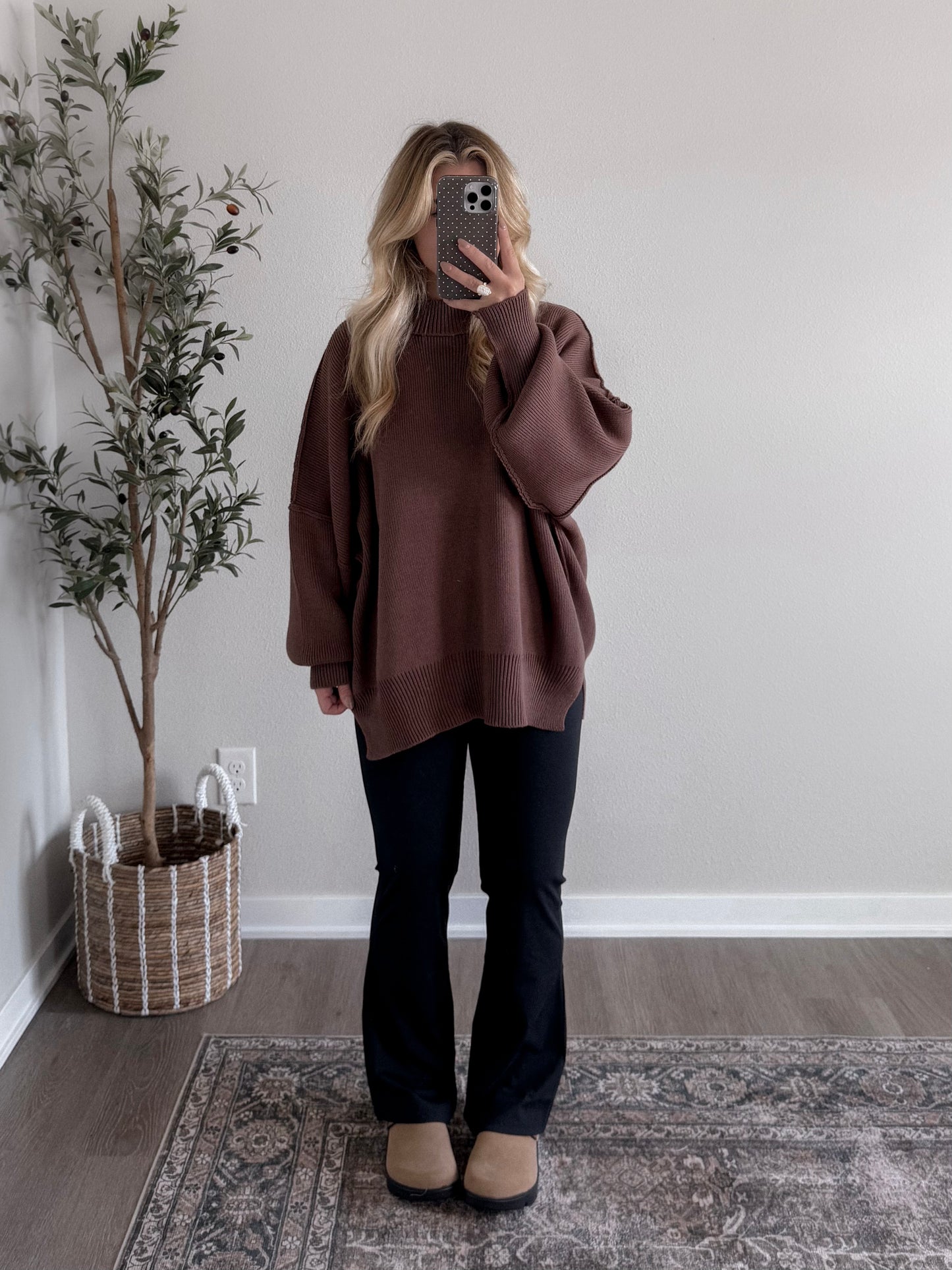 Comfort Ribbed Oversized Sweater /  Chocolate (Restocking Soon)