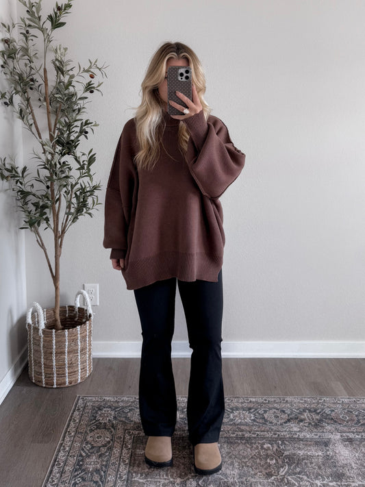Comfort Ribbed Oversized Sweater /  Chocolate (Restocking Soon)