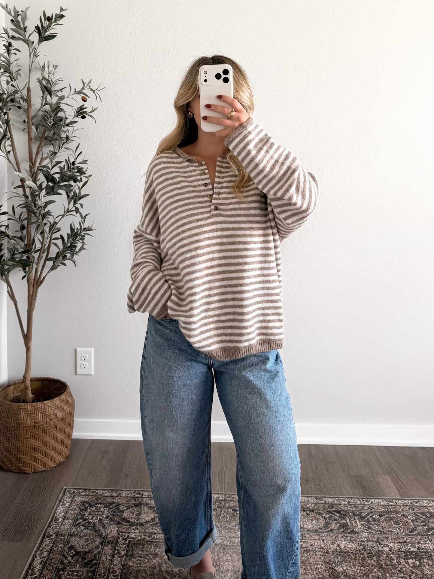 In Season Knit Henley / Oat (Restocking 8.24)