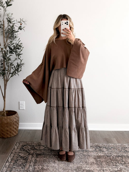 Maggie Gingham Midi Skirt
