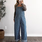 Season Stripe Barrel Overalls