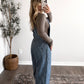 Season Stripe Barrel Overalls