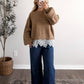 Folklore Lace Cable Knit Sweater / Taupe