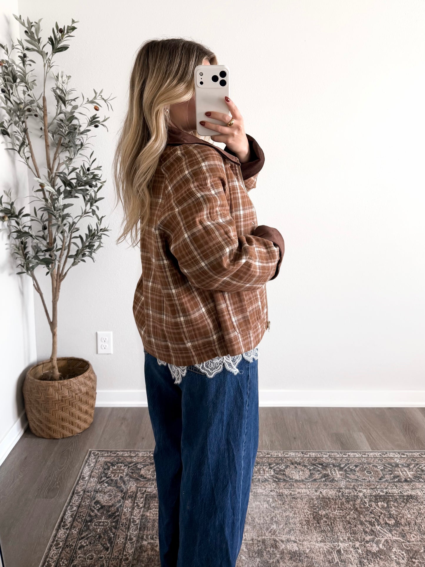 Trailside Plaid Barn Jacket / Brown