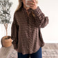 Truffle Plaid Button Down Top
