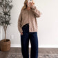 Cozy Club Knit Cardigan / Mocha Dot