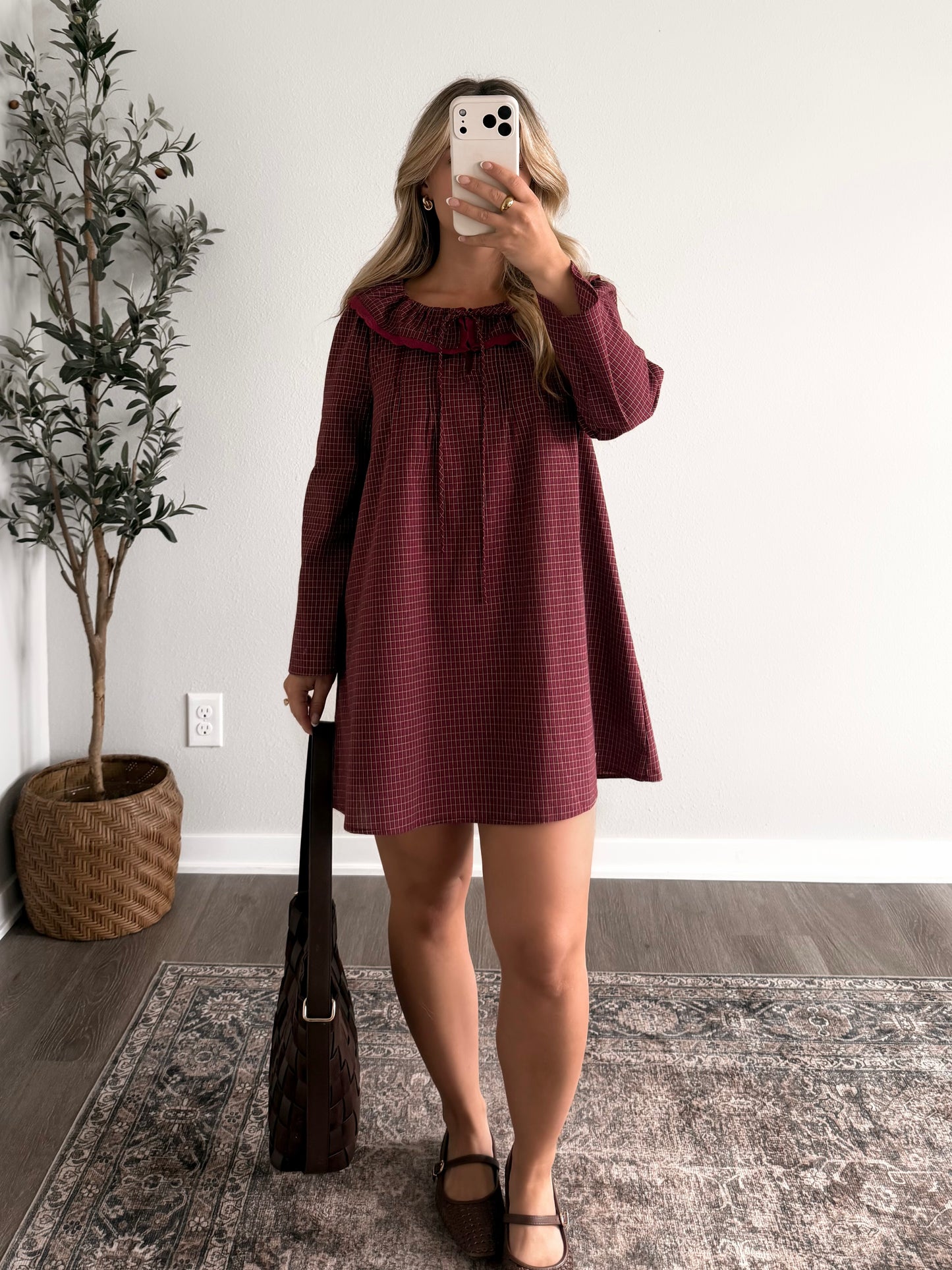 Cordial Grid Collared Dress