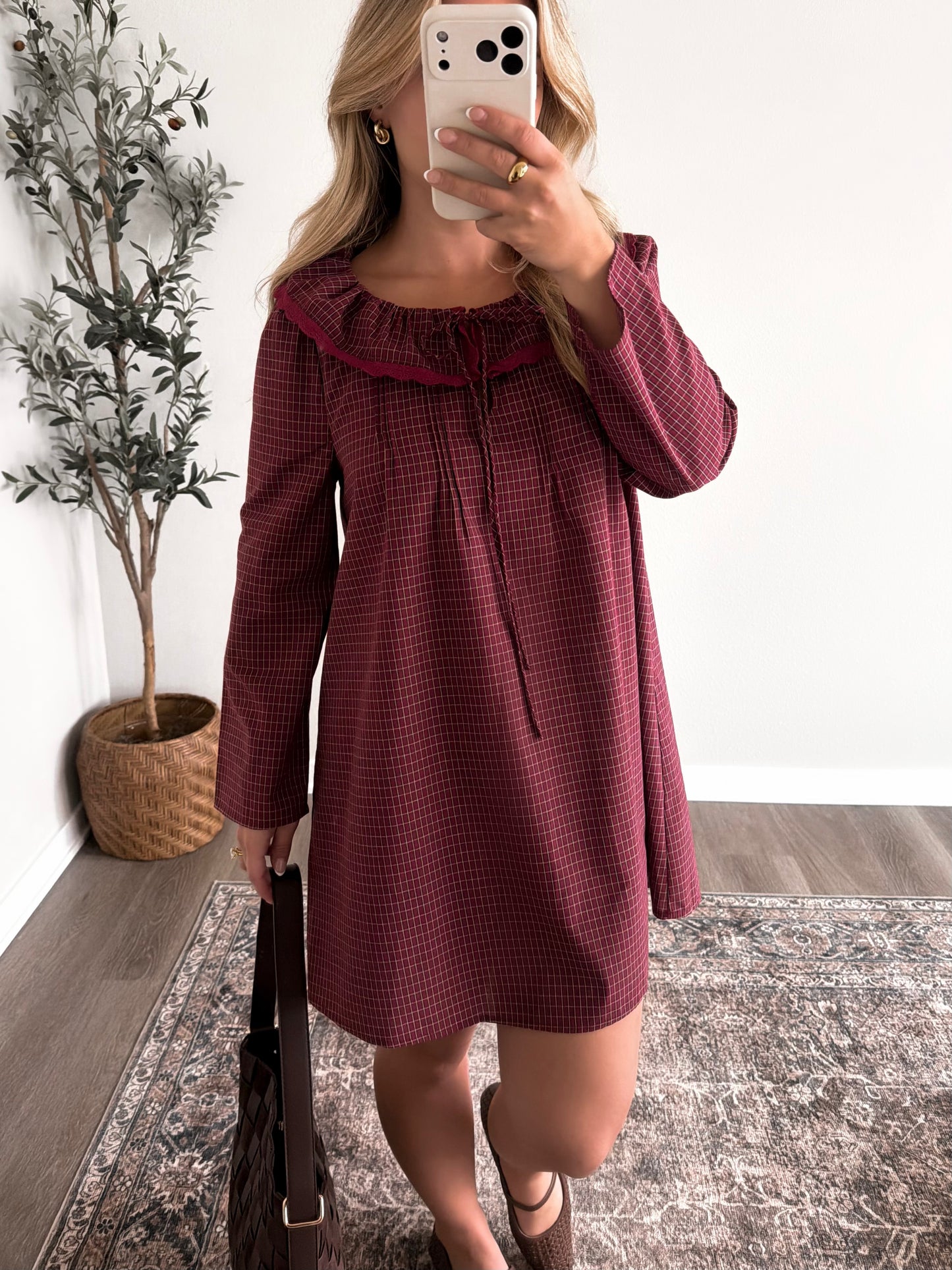 Cordial Grid Collared Dress