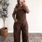 Walnut Leopard Barrel Overalls