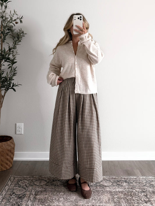 Macchiato Gingham Cropped Pant