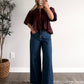 Bordeaux Burgandy Pleated Top