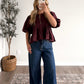 Bordeaux Burgandy Pleated Top