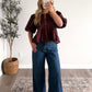 Bordeaux Burgandy Pleated Top