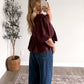 Bordeaux Burgandy Pleated Top