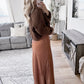 Chic Satin Lace Maxi Skirt / Clay