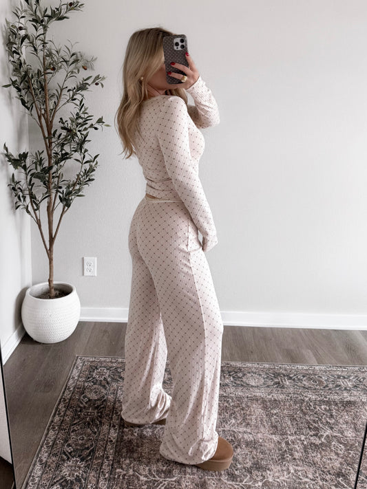 Cozy Crush Pointelle Lounge Set / Oat