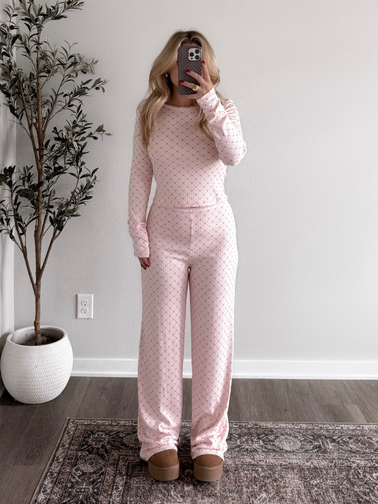 Cozy Crush Pointelle Lounge Set / Pink