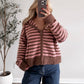 Strawberry Mocha Zip Sweater