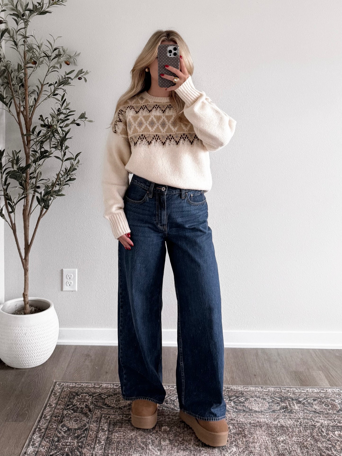 Cream & Coca Fair Isle Sweater