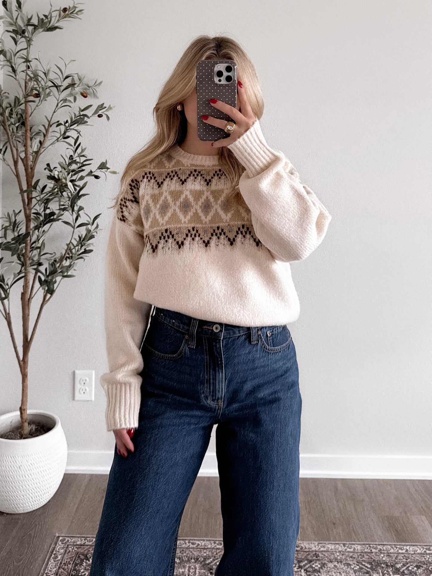 Cream & Coca Fair Isle Sweater