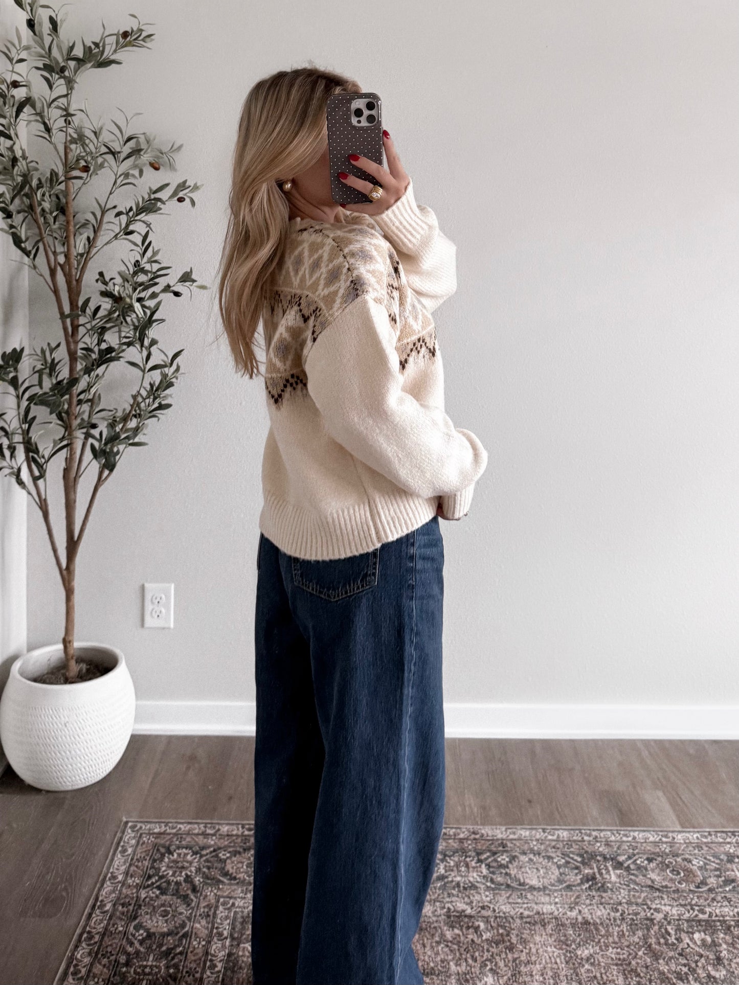 Cream & Coca Fair Isle Sweater