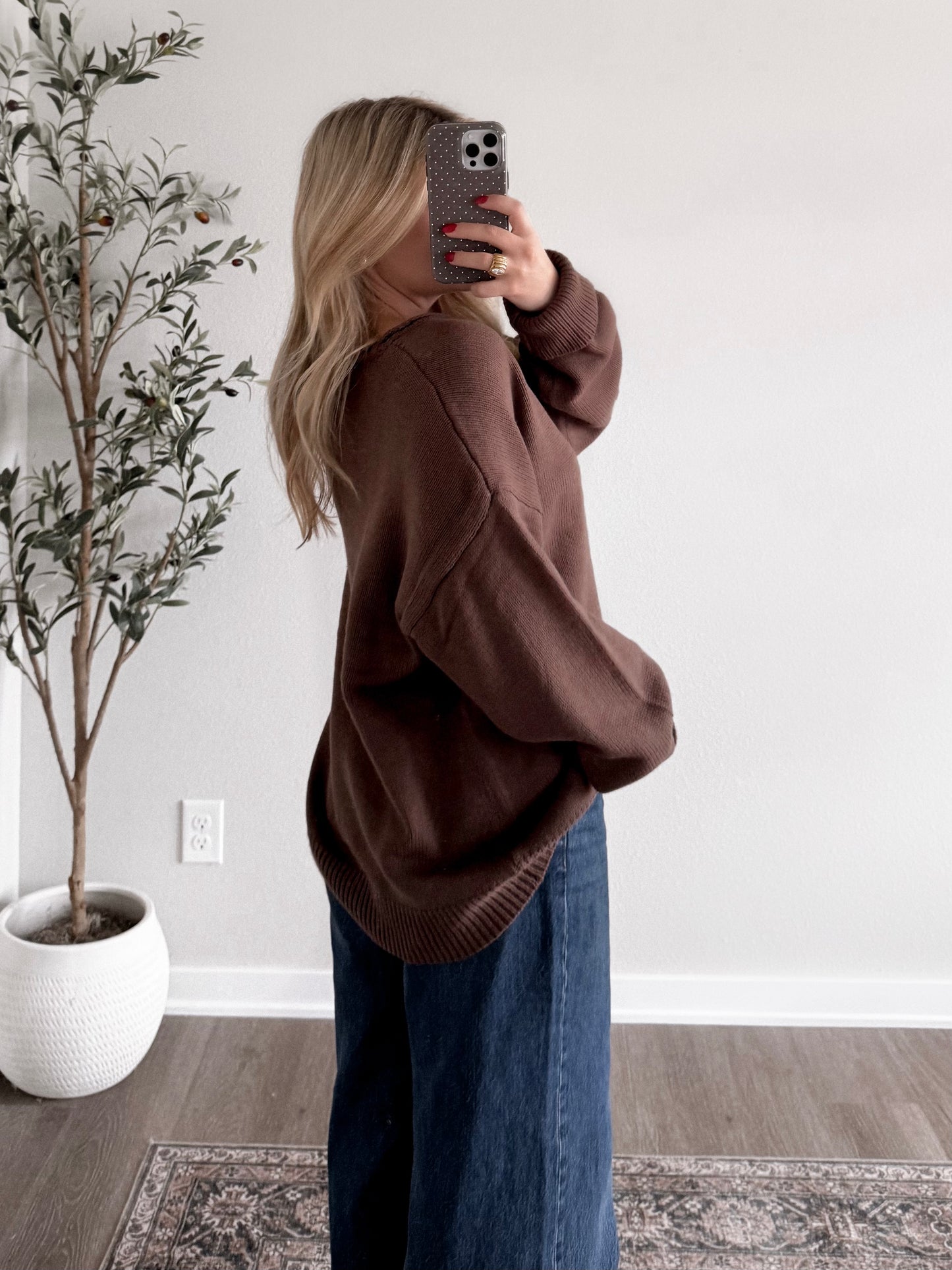 Mocha Drift Oversized Sweater