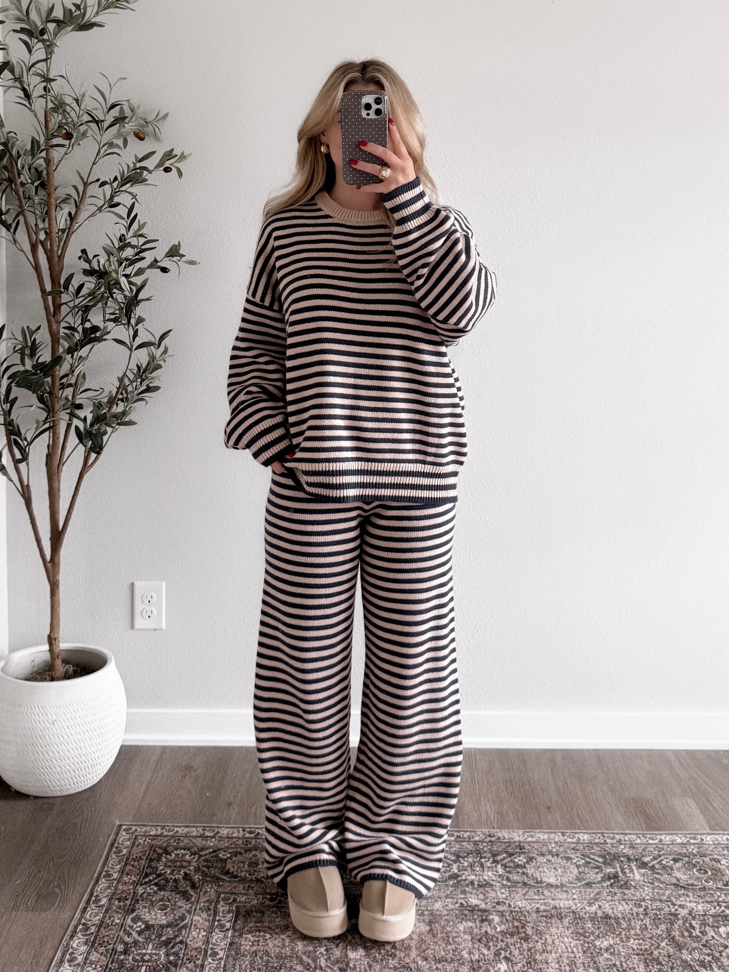 Snow Harbor Striped Sweater Set