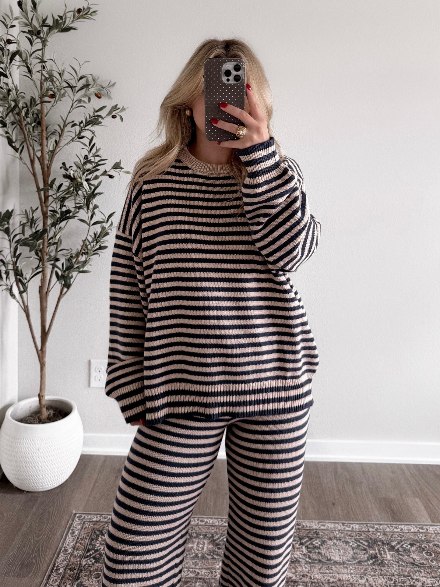 Snow Harbor Striped Sweater Set