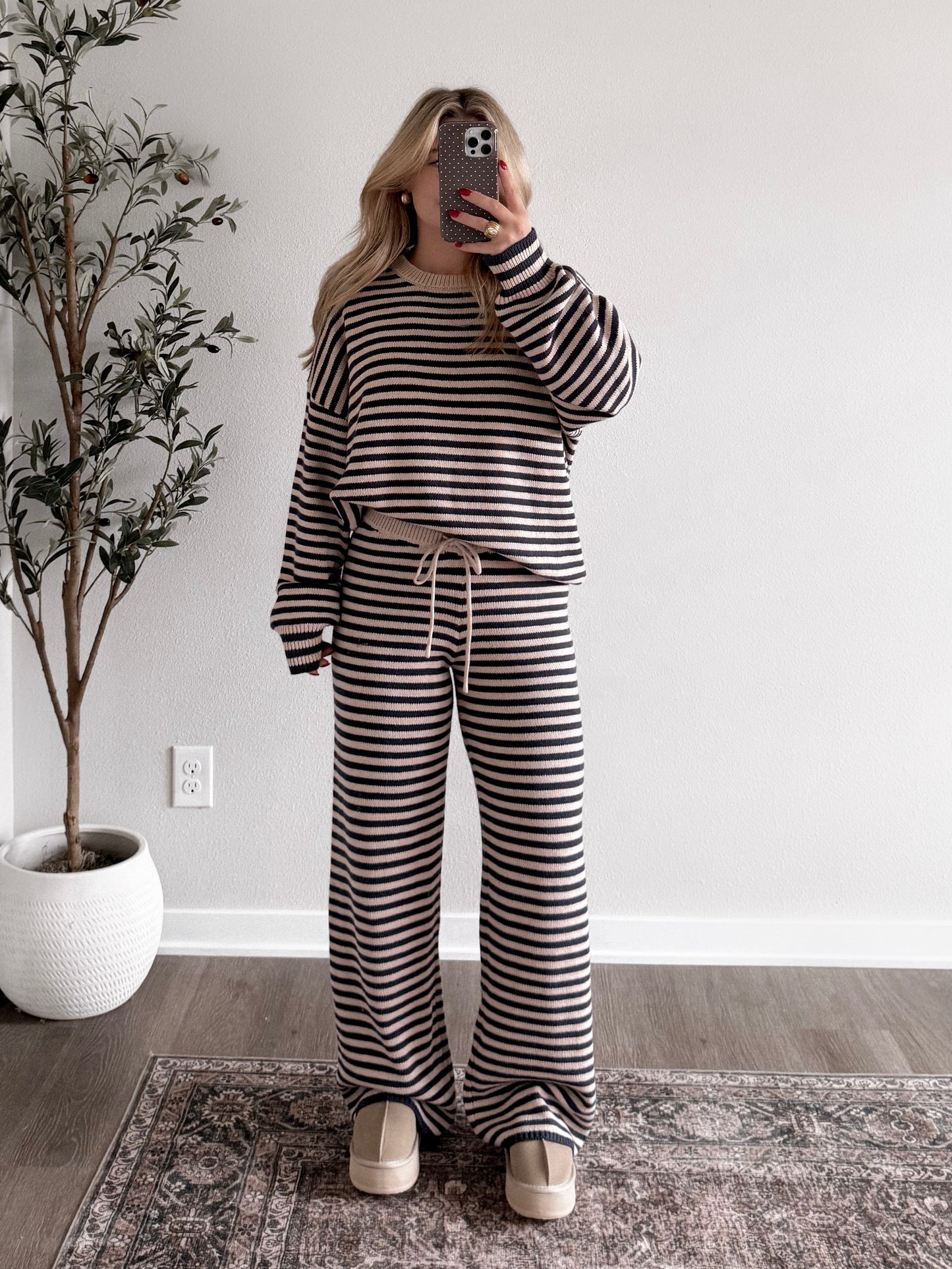 Snow Harbor Striped Sweater Set
