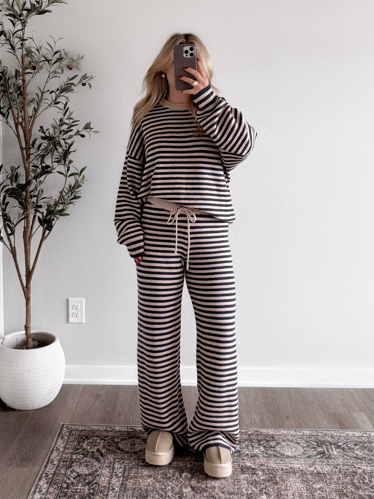 Snow Harbor Striped Sweater Set