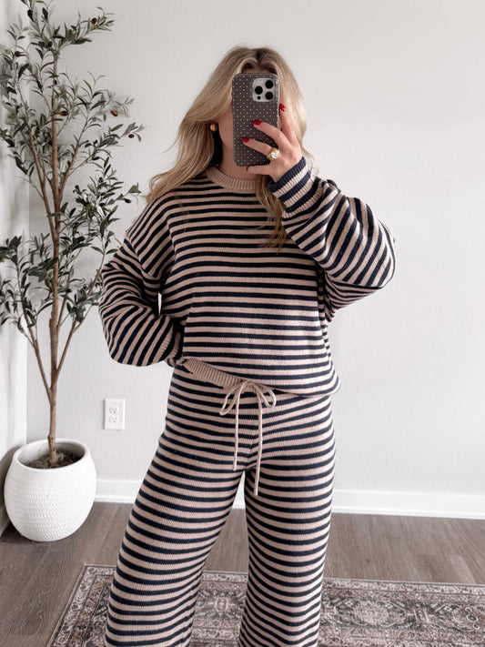 Snow Harbor Striped Sweater Set