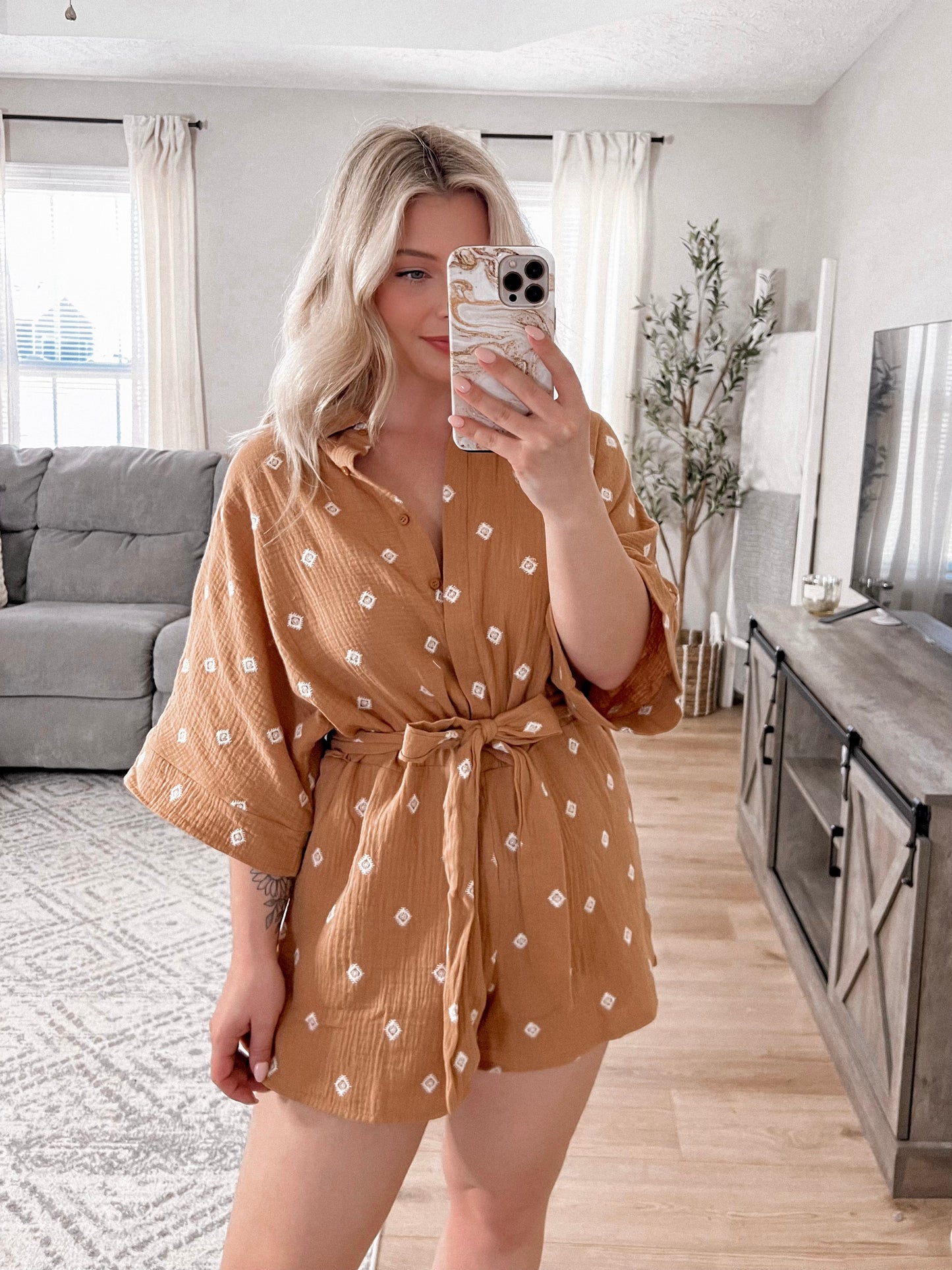 Camille Embroidered Romper Final Sale