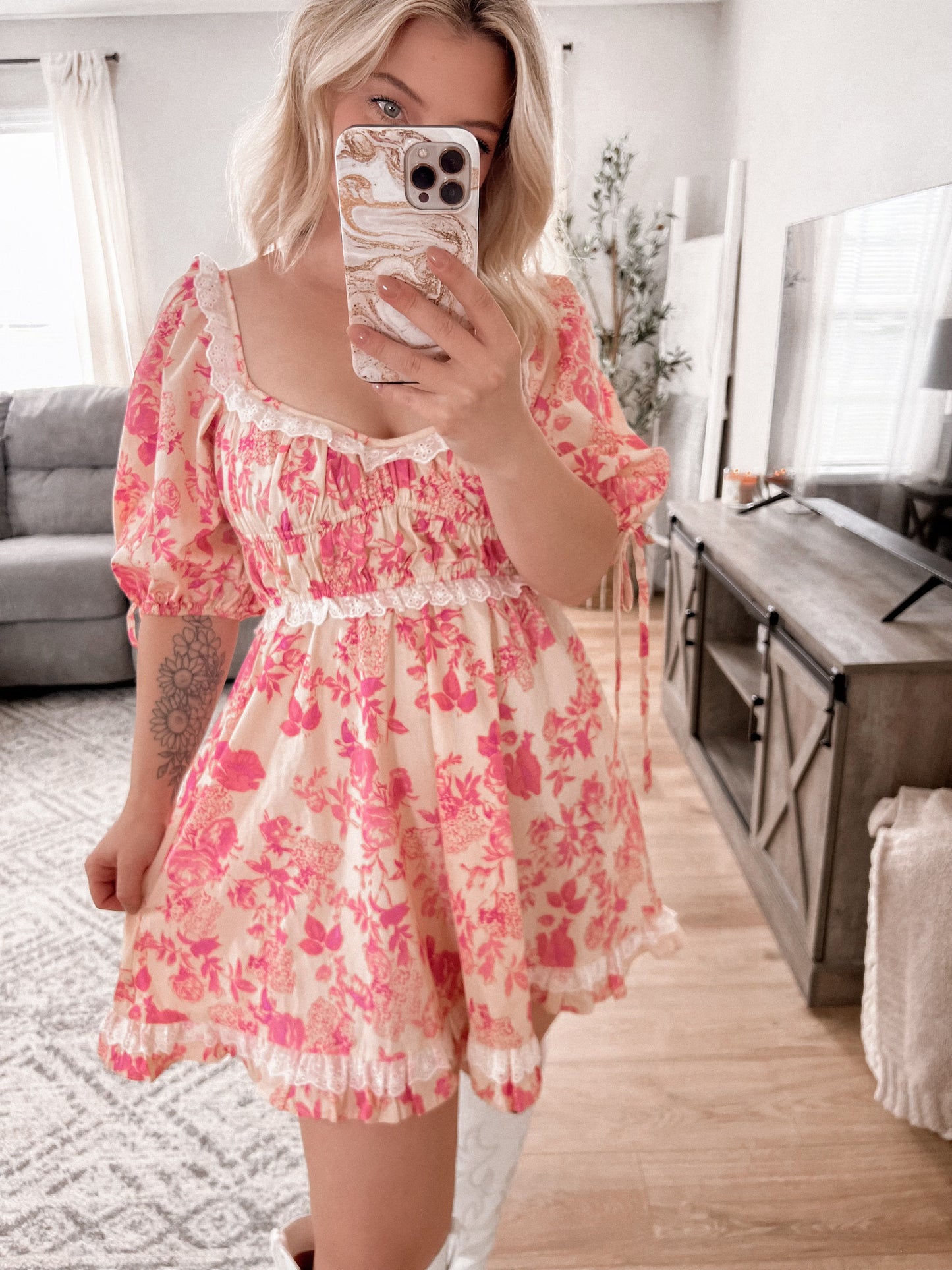 Anastasia Floral Lace Dress Final Sale